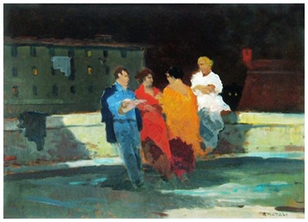 RENATO NATALI Livorno 1883 – Livorno 1979 Senza titolo Olio su faesite 50 x...