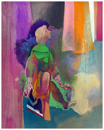 EUGENIO PARDINI Viareggio 1912 – Camaiore 2003 Ragazza sul mare Tempera...