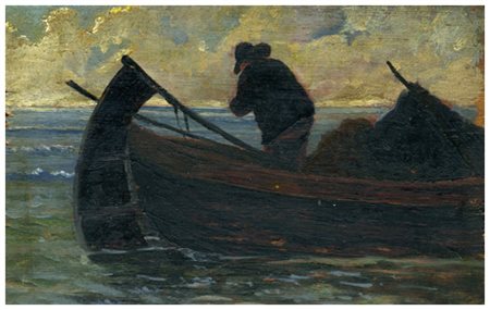 PAZZAGLI Senza titolo 1931 Olio su tavola 11,5 x 18,5. Dedica, firma,...