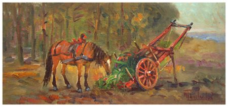 MARIO TAMBURINI Casciana Terme 1914 – Casciana Terme 1989 Cavallo in sosta...