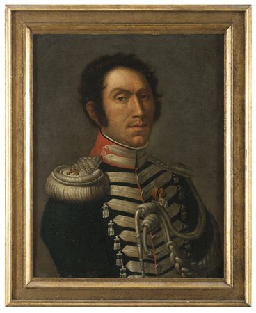 PITTORE NAPOLETANO INIZI OTTOCENTO Soldato Olio su tela cm 60 x 45