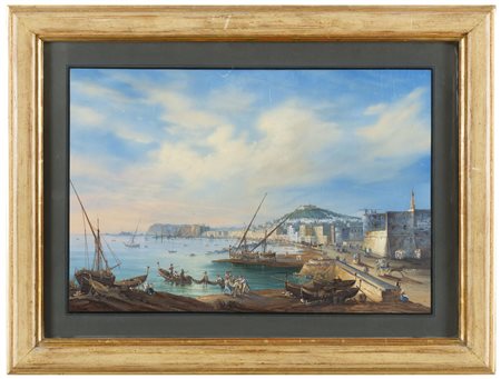 PITTORE NAPOLETANO XIX SECOLO Napoli Gouache cm 53 x 73