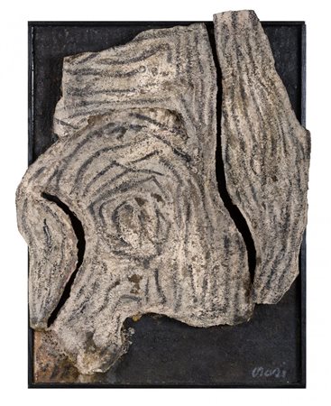 ORAZI 1906-1979 Nouvelle école de Paris Écorce d'Arbre 1962 Materie in...