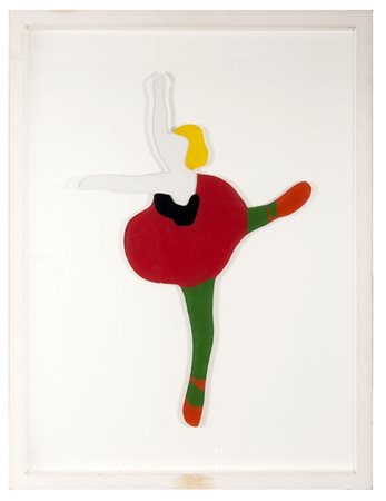 MARCO LODOLA Pavia 1955 Ballerina 2000 Scultura in plexiglass dipinto cm 63 x...