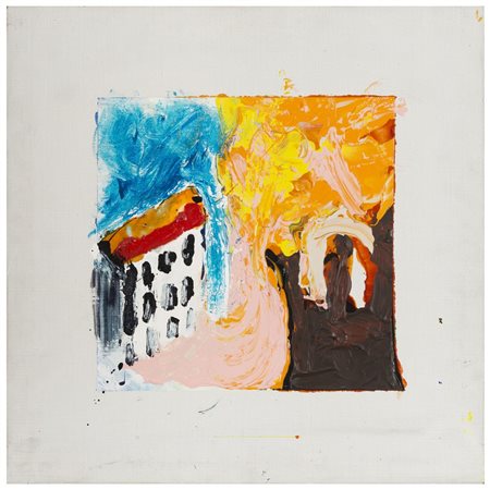 MARIO SCHIFANO Homs 1934 - Roma 1998 Casetta 1991 Smalti su tela cm 40 x 40...