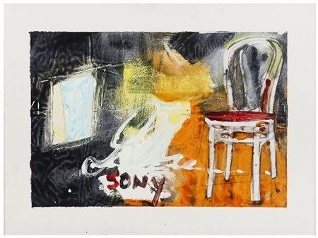 MARIO SCHIFANO Homs 1934 - Roma 1998 Sony 1985 Smalti su tela cm 60 x 80...