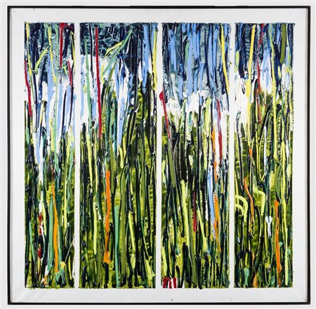 MARIO SCHIFANO Homs 1934 - Roma 1998 Orto Botanico 1985 Smalti e acrilici su...