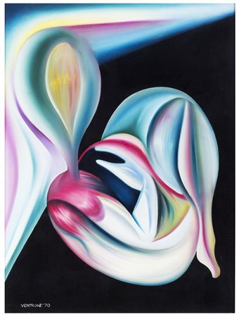LUCIANO VENTRONE Roma 1942 Astratto 1970 Olio su tela cm 80 x 60 Firma e data...