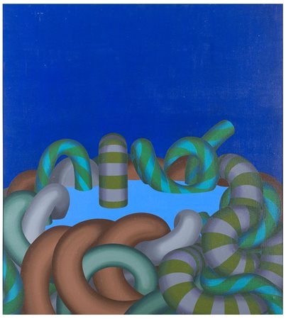 GRAZIELLA MARCHI Milano 1932 Senza titolo 1971 Olio su tela cm 100 x 90 Firma...