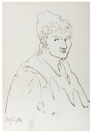 CORRADO CAGLI Ancona 1910 - Roma 1976 Uomo 1967 Disegno su carta cm 28 x 19...