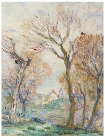 ALBERTO CHIANCONE Porto Santo Stefano 1904 - Napoli 1988 Paesaggio Olio su...