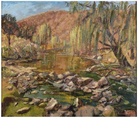 LUIGI ZAGO Villafranca di Verona 1894 - Mendoza 1952 Paesaggio incantato 1950...