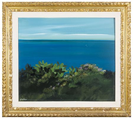 ENOTRIO Buenos Aires 1920 - Pizzo 1989 Lungo il Tirreno Olio su tavola cm 70...