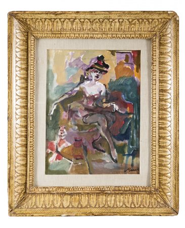 MINO MACCARI Siena 1898 - Roma 1989 Appuntamento 1965 ca. Olio su tela...