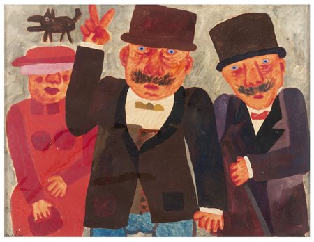 FRANZ BORGHESE Roma 1941 - 2005 Cane Vittoria Olio su tela cm 40 x 50 Firma...