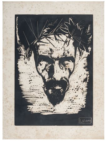 LORENZO VIANI Viareggio 1882 - Ostia 1936 Cesare Battisti 1916 Xilografia cm...
