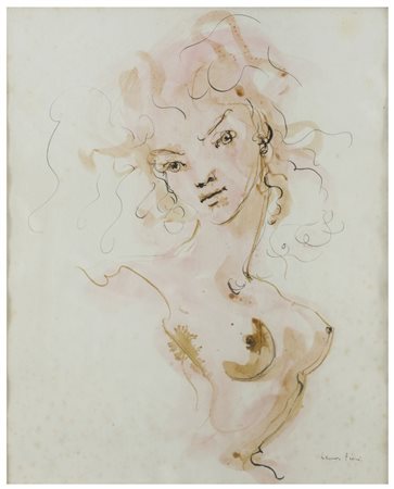 LEONOR FINI Buenos Aires 1907 - Parigi 1996 Donna Acquerello e inchiostro su...