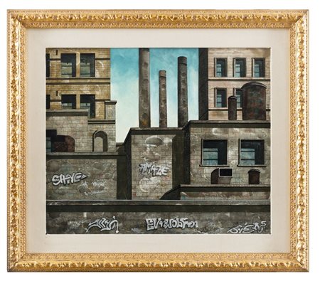 TONINO CAPUTO Lecce 1933 New York 1992 Olio su cartone telato cm 50 x 60...