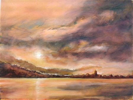 Massimiliano Malimpensa Como 1970 Como Sunset 2014 olio su tela 60x80...