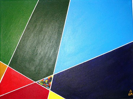 Gabriele Anglois San Pietro in cerro 1998 frammenti 2016 acrilico su tela 30x40