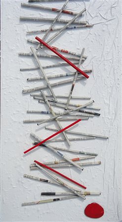 Rita Scarpelli Milano 1 Sticks and stone 2014 quadro materico-mixed...
