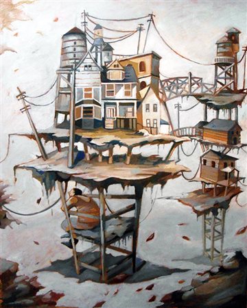 Alessandra Carloni Roma 1984 Antigravità 2014 Olio su tela 100x80