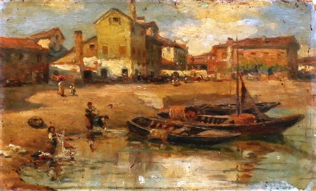 Silvio Poma Trescore Balneario 1840 Senza titolo 0 Olio su cartoncino 21x34,5