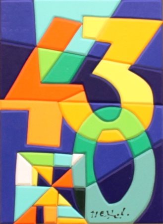 Ugo Nespolo monza 1941 43 Intarsi su legno 24x18 Certificato di autenticità