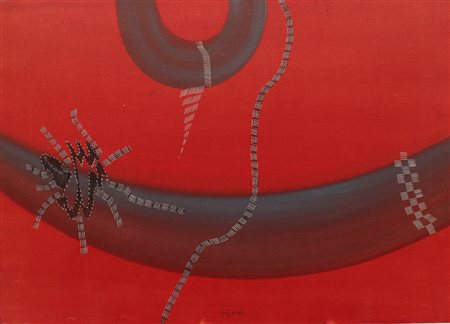 Sergio Dangelo Milano 1932 Mare dimenticato 1964 Tempera e smalti su tela 50x70
