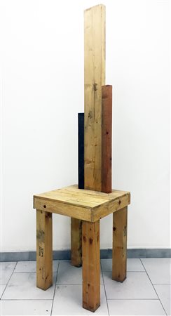 Lele De Bonis torino 1980 sedia assi 2015 assemblaggio 200x60