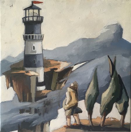 Alessandra Carloni Roma 1984 La strada per l'immaginazione 2015 Olio su tela...