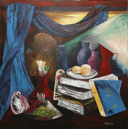 romeo mesisca roma 1944 Composizione 2007 Acrilico su tela 80x80 Certificato...