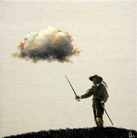 Paolo Di Rosa Milano 1973 En Garde! 2015 Acrilico su tela 35x35 Certificato...