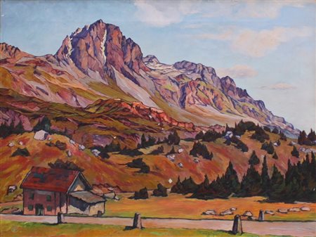 Ettore Cosomati Napoli 1873 Verso S. Moritz 0 Olio su tela 43x63