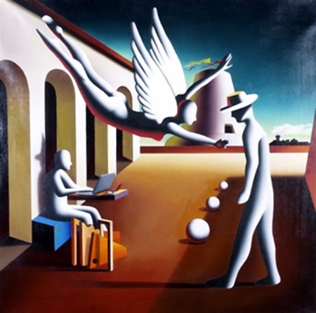 KOSTABI MARK (Los Angeles 1960) "The fly by night" 2005 Olio su tela cm. H:...