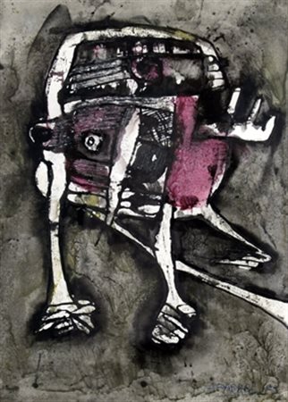 FABBRI AGENORE (Barba 1911 - Savona 1998) "Uomo robot" 1963 Gouache e...