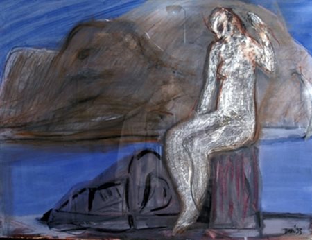 ZOTTI CARMELO (TRIESTE 1933 - TREVISO 2007) "Figura seduta" 1993 Olio su tela...