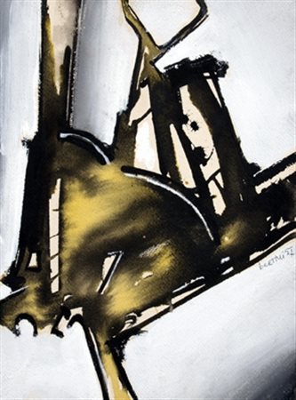 BERTINI GIANNI (Pisa 1922) "Senza titolo" 1957 Tecnica mista su carta...