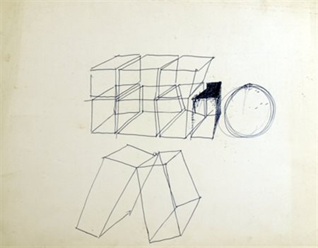 SCANAVINO EMILIO (Genova 1922 - Milano 1986) "Senza titolo" anni '60 Biro su...