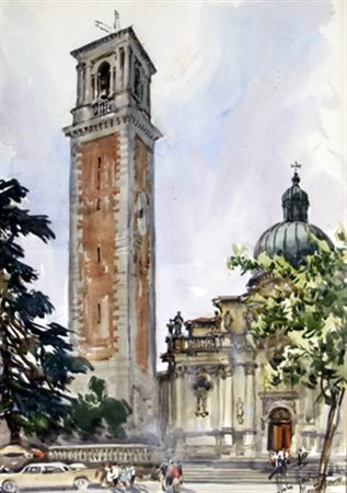 RAIMONDI ALDO (Roma 1902 - Roma 1998) "Monte Renico" Acquerello su carta...