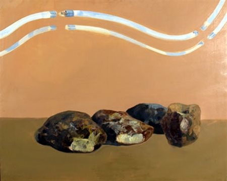 VESPIGNANI RENZO (Roma 1924 - Roma 2001) "La vetrina del fornaio" 1967 Olio...