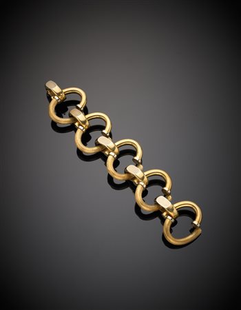 UNOAERRE Bracciale in oro giallo e bianco, lucido e satinato con chiusura a...