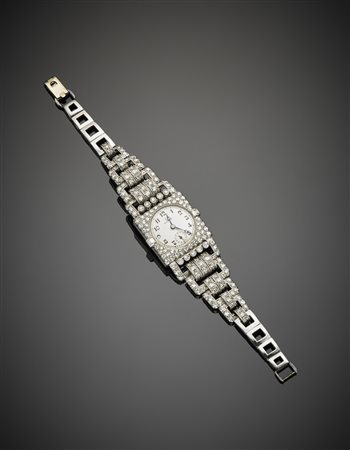 OMEGA Orologio da polso da donna in platino e diamanti, con quadrante...