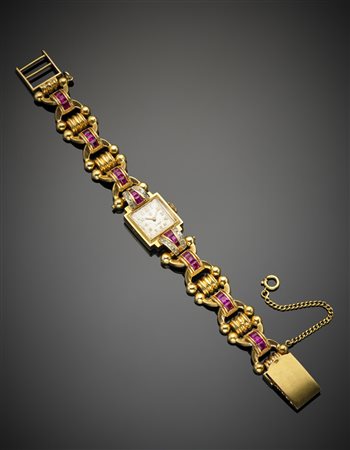 CYMA Orologio da polso da donna oro con diamanti e rubini sintetici,...