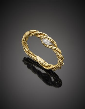 MISSIAGLIA by WEINGRILL Bracciale in oro giallo e bianco attorcigliato a...