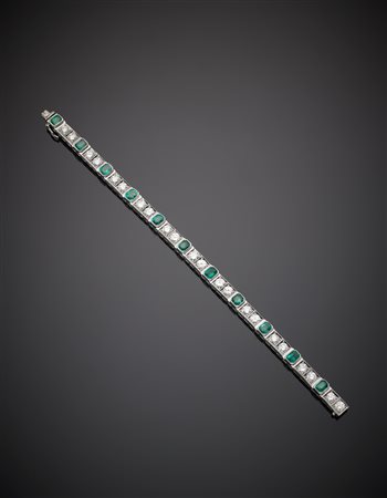 Bracciale in oro bianco con diamanti rotondi per complessivi ct 6 circa e...