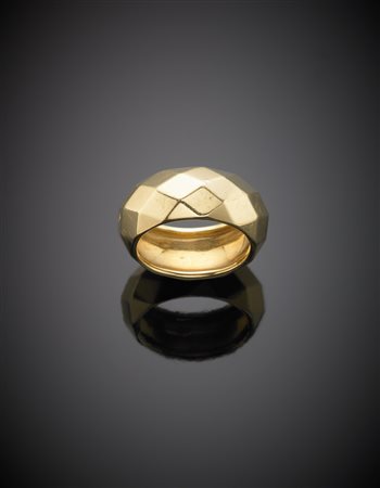POMELLATO Fede sfaccettata in oro giallo g. 9,70 misura 14/54 Faceted gold...