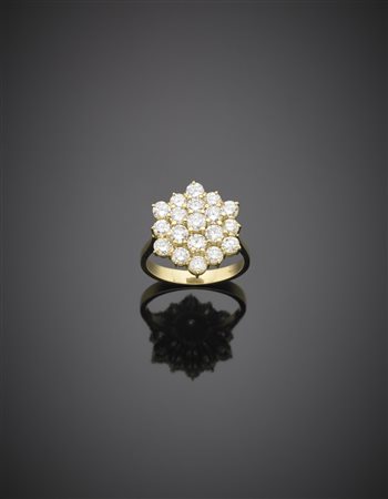 Anello in oro giallo, con diamanti g.7,00 misura 14/54 Yellow gold diamond ring
