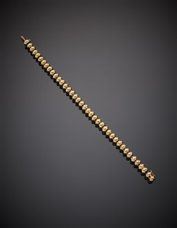 Bracciale rolò modulare in oro giallo e rosso g. 36,90, lungh. cm 19,50 A...