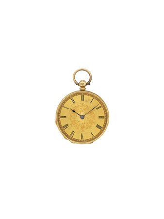 ANONIMO Orologio da tasca da donna in oro 18K, e smalti sul retro Epoca...